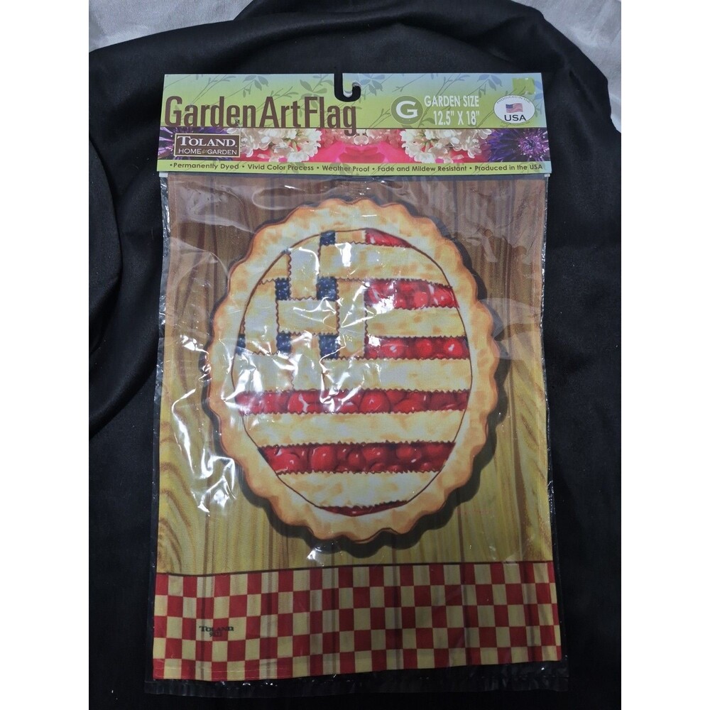 VTG Country Style American Lattice Pie Toland Garden Flag 12.5" X 18" NEW
